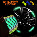 20 Peças Adesivos Para Roda de Moto Refletivos De Listras Decorativas Para Rodas De Carro