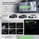 Car Luminous Button Stickers, Window Lift Switch Decals, Glowing Night Lights Inter
