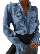 Camisa de mangas compridas com mangas compridas de mangas compridas - Treslo Shop