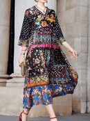 Vestido solto bordado vintage praia - Treslo Shop