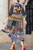 Vestido solto bordado vintage praia - Treslo Shop