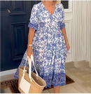 vestido boemio com decote em V -adicione um toque de cor ao seuguarda-roupa - Treslo Shop